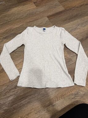 Old Navy Long-Sleeve Ribbed Tee - Light Grey